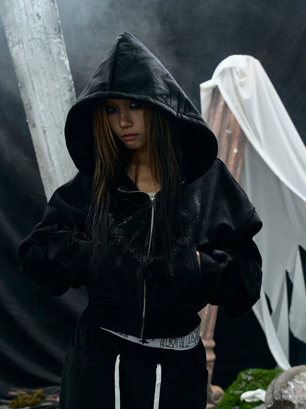 VELVET HOODED WIZARD JACKET
