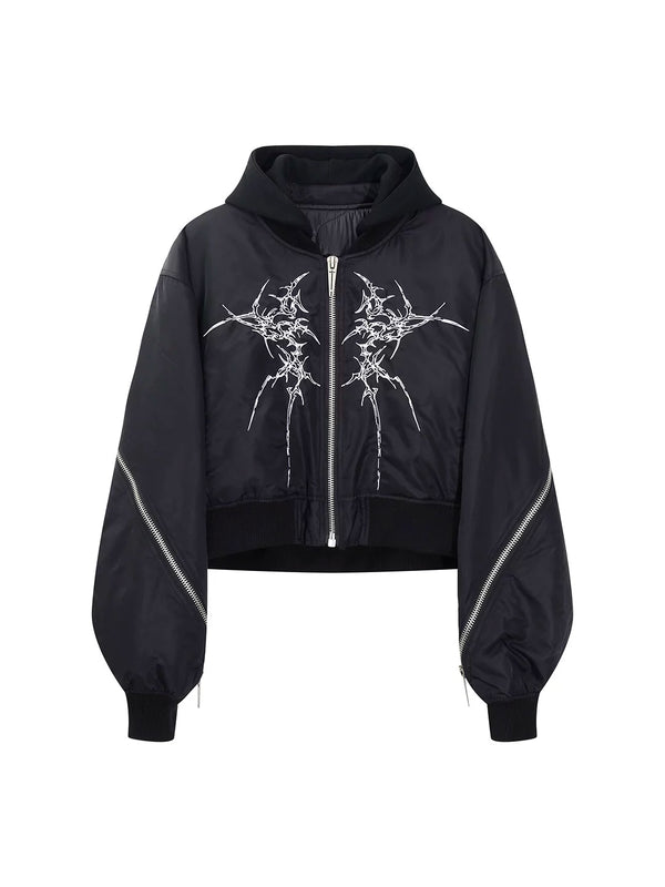 ORGANIC BONE PRINT ZIPPER JACKET