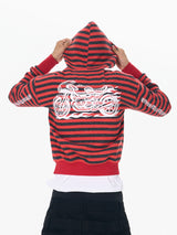 MOTO HOODIE WITH STRIPE DESIGN