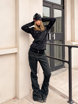CUSTOM BLACK RAW DENIM PANTS