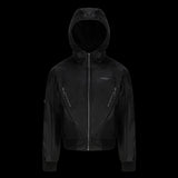 SPARKLY HOODED LEATHER JACKET