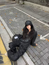 OBLIQUE ZIPPER STAND-UP JACKET