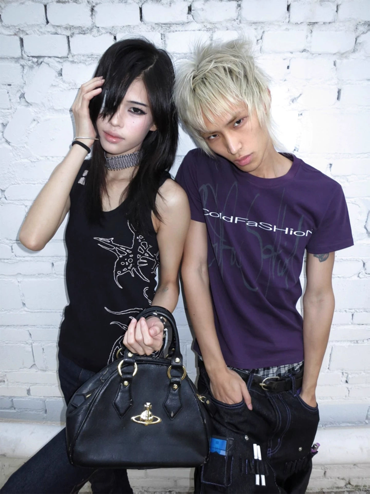 PURPLE PRINTED SHOULDER T-SHIRT