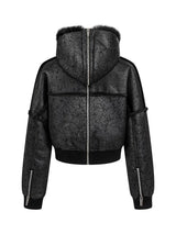 N2B LEATHER JACKET WITH FUR COLLAR