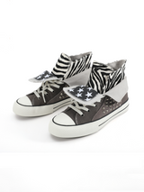 ZEBRA-PRINT SUEDE SNEAKERS