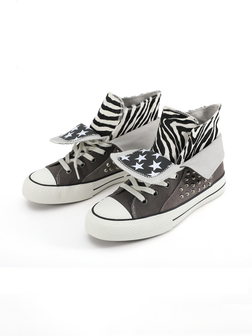 ZEBRA-PRINT SUEDE SNEAKERS