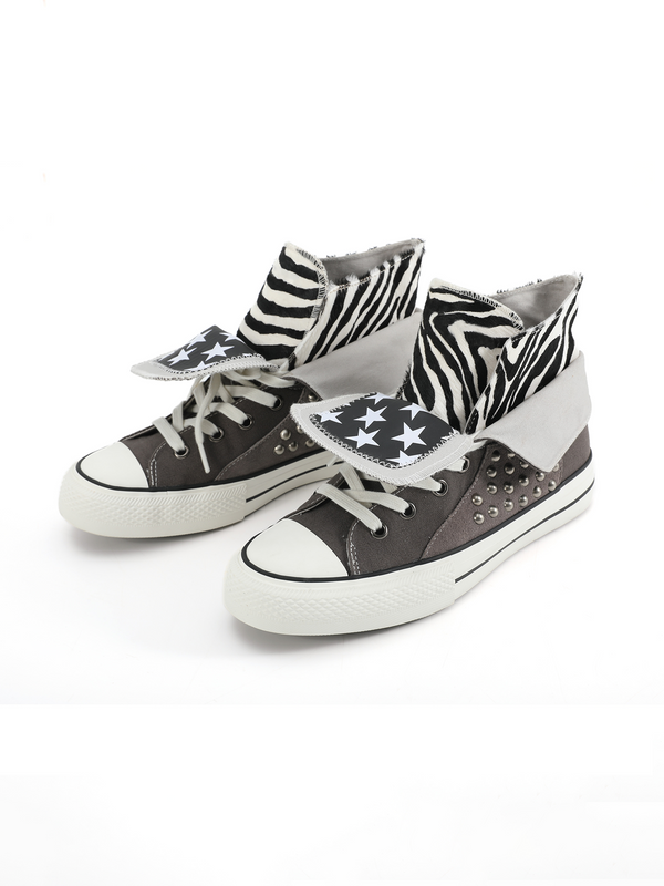 ZEBRA-PRINT SUEDE SNEAKERS