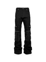 SLIM FLARE BIKER PANTS