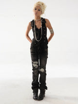 CHIFFON RUFFLE SUIT VEST