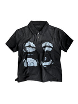 DISTRESSED PONY PRINT POLO SHIRT