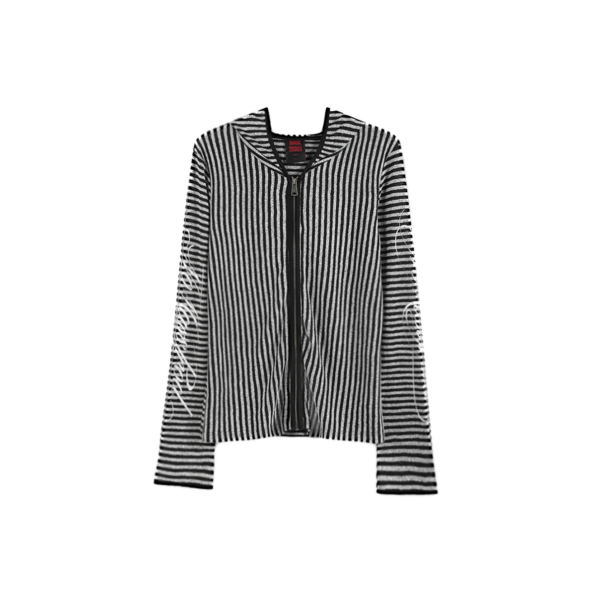 HOLLOW STRIPED LONG SLEEVE BLOUSE