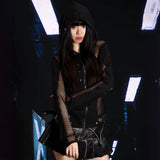 MESH SPLICE ZIPPER JACKET