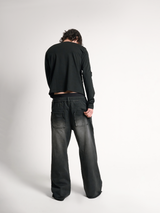 VEGAN DRILL WASHED BAGGY PANTS