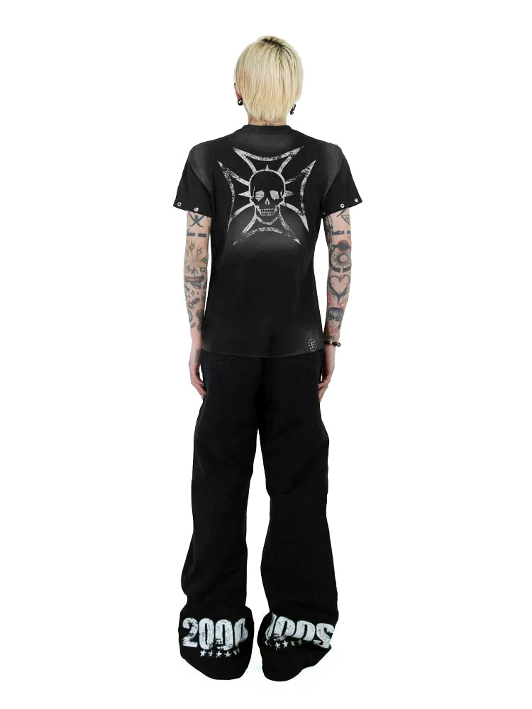 SKULL PRINT SLIM FIT T-SHIRT