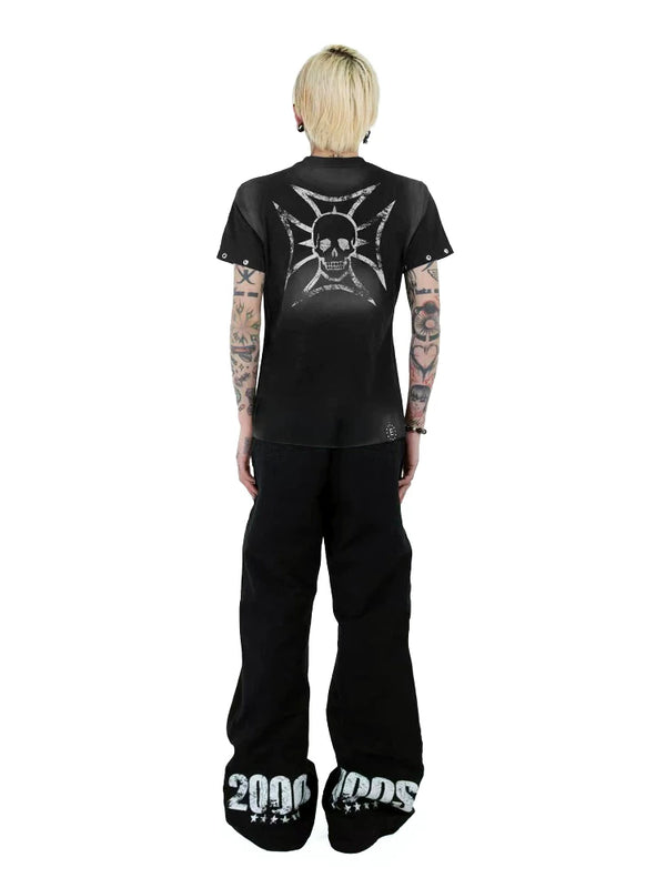 SKULL PRINT SLIM FIT T-SHIRT