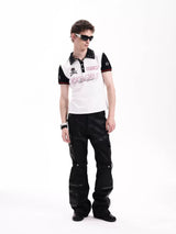 BEADED SKULL RETRO JERSEY T-SHIRT