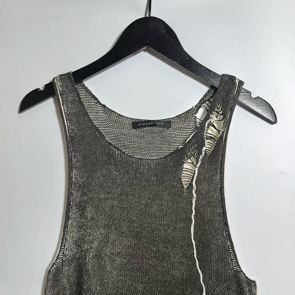 PRINTED COTTON KNIT VEST