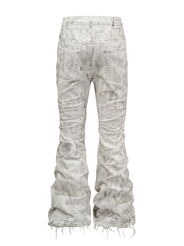 DISTRESSED WAXED MICRO JEANS