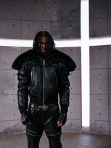 N2B LEATHER JACKET WITH FUR COLLAR