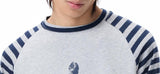 グレー ストライプ ラグラン Tシャツ