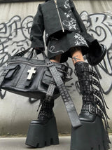CROSSBODY LEATHER TOTE BAG