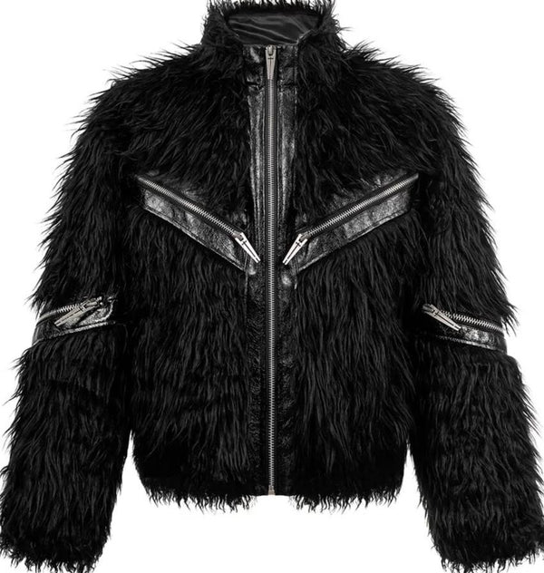 PATCHWORK LEATHER FUR JACKET