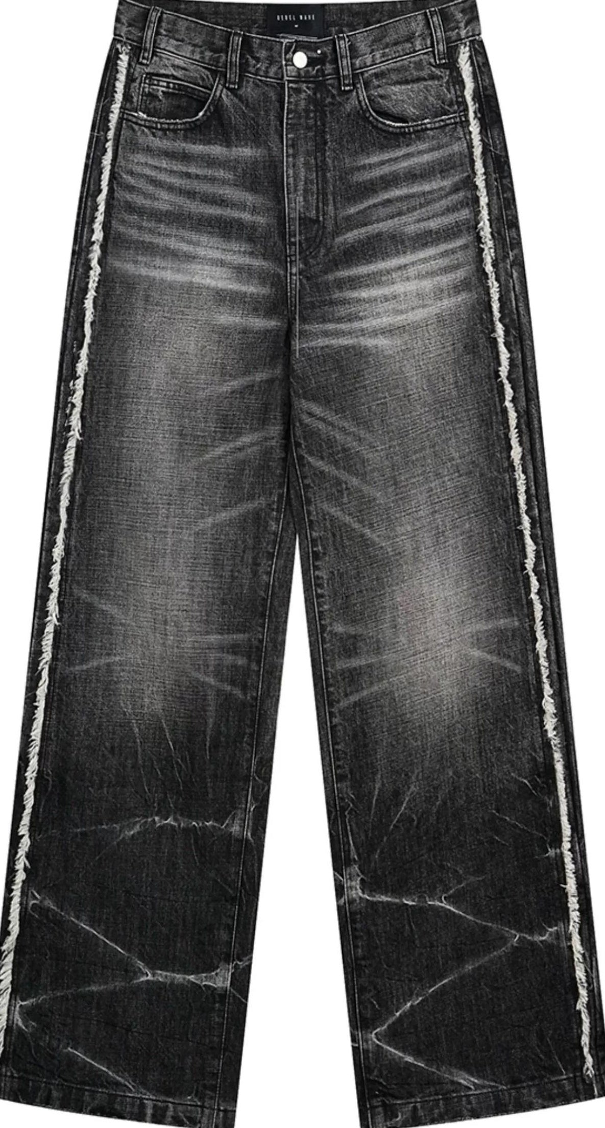 LIGHTNING STRIPE RAW EDGE JEANS