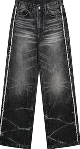 LIGHTNING STRIPE RAW EDGE JEANS