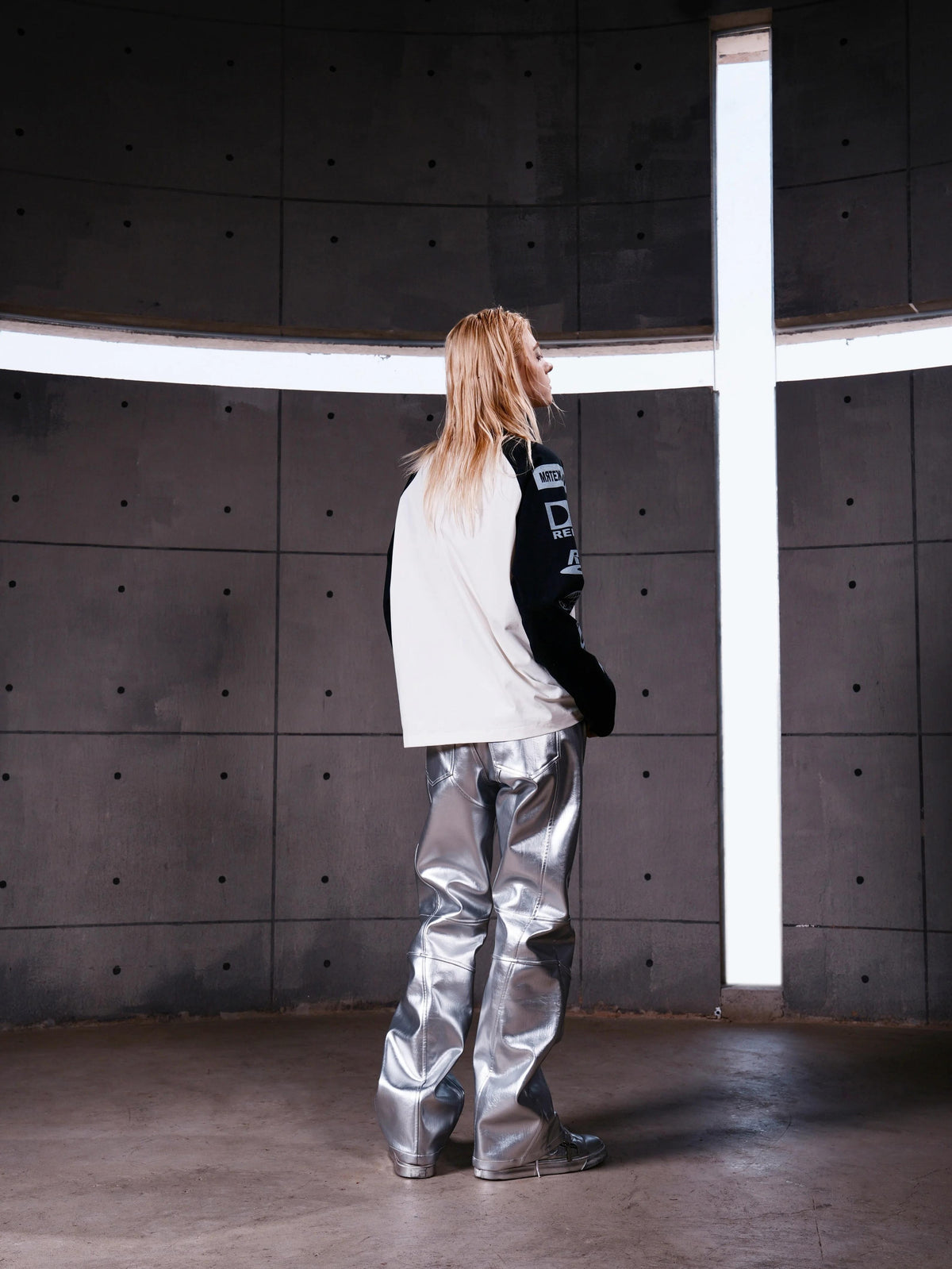 SILVER LIQUID LEATHER PANTS