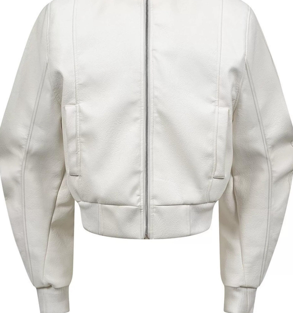 FAUX FUR COLLAR LEATHER JACKET