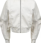 FAUX FUR COLLAR LEATHER JACKET