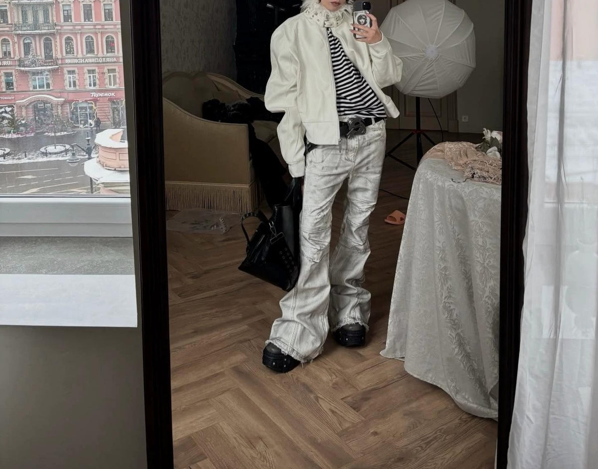 WRECKING WHITE WAX PANTS