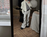 WRECKING WHITE WAX PANTS