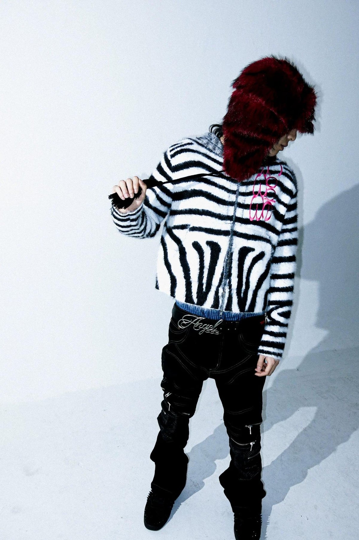 SLIM FLARE BIKER PANTS