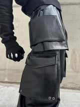 YMIRAU MULTI-POCKET LEATHER PANTS