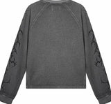 SANSKRIT PRINT WAFFLE LONG SLEEVE T-SHIRT