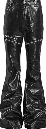 LIQUID METAL ZIPPER WAX PANTS