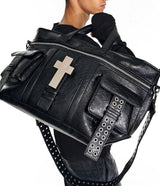 CROSSBODY LEATHER TOTE BAG