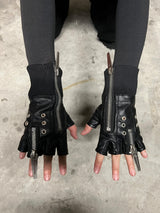 PUNK LAYERED ZIPPER GLOVES