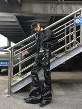 LIQUID METAL ZIPPER WAX PANTS