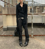 STUDDED CROSS BELT WITH BURST PATTERN
