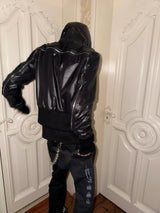 HOODED COTTON JACKET WITH DETACHABLE COLLAR
