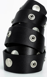 STUDDED LEATHER BUCKLE BELT