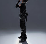 SLIM FLARE BIKER PANTS