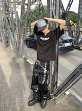 MULTI-WAIST LEATHER PANTS