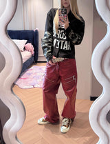 LIQUID METAL PINK COATED JEANS