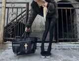 CROSSBODY LEATHER TOTE BAG