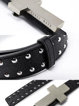 STUDDED CROSS BELT WITH BURST PATTERN