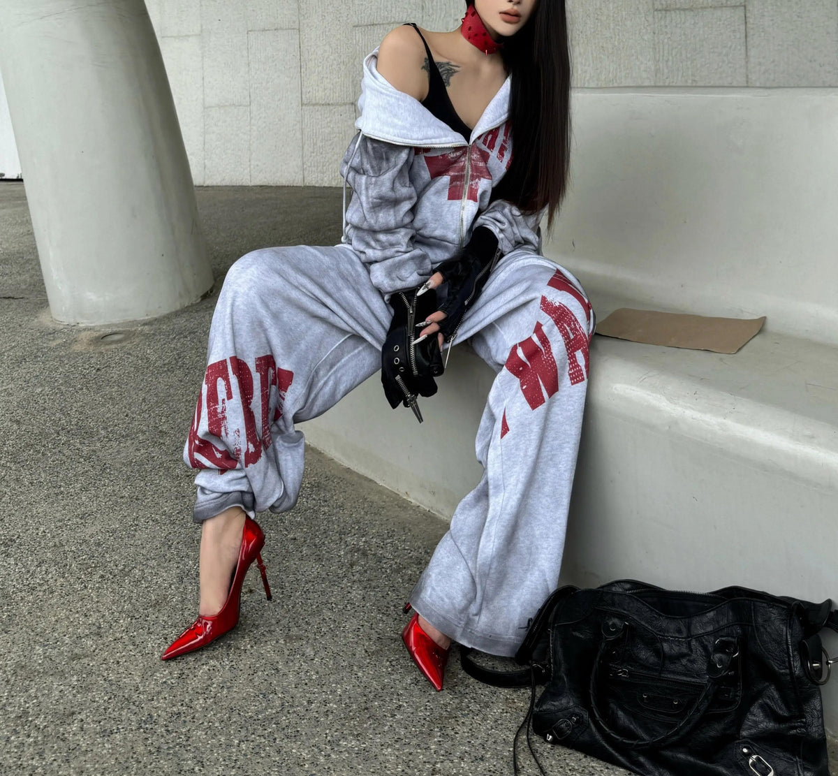 REVERSIBLE SLOGAN SWEATPANTS