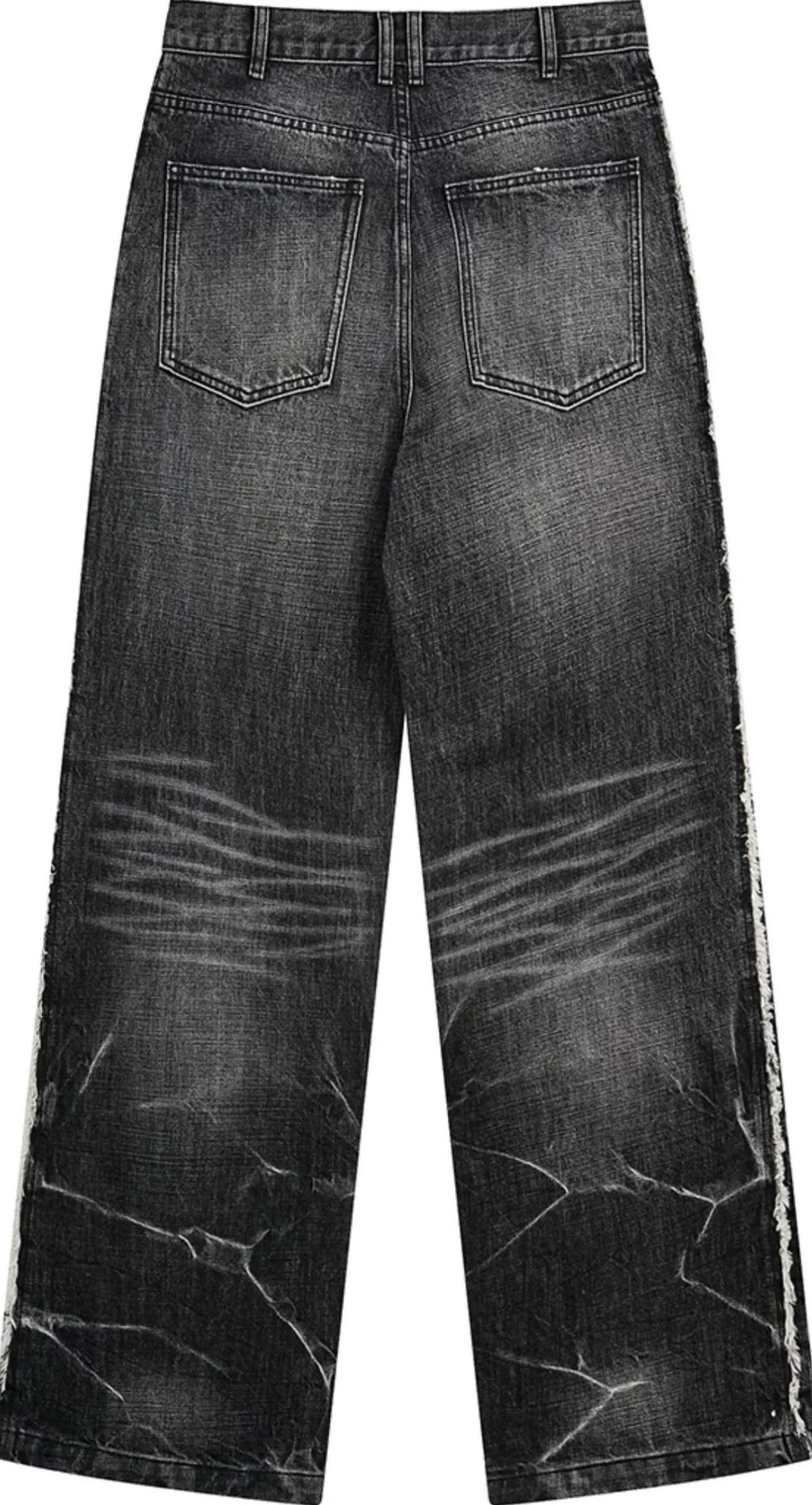 LIGHTNING STRIPE RAW EDGE JEANS